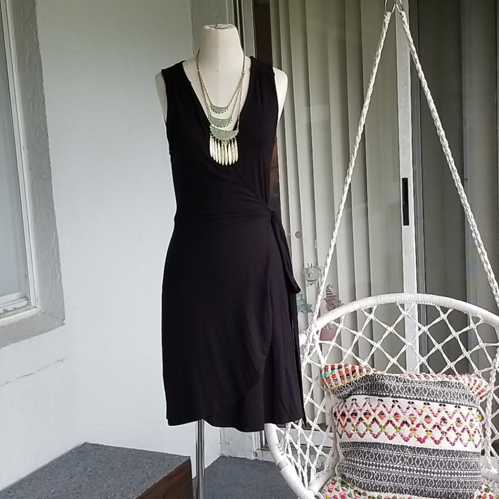 Lucky Brand Mini Black Wrap Dress